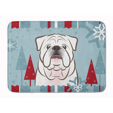 MICASA Winter Holiday White English Bulldog Machine Washable Memory Foam Mat MI54537